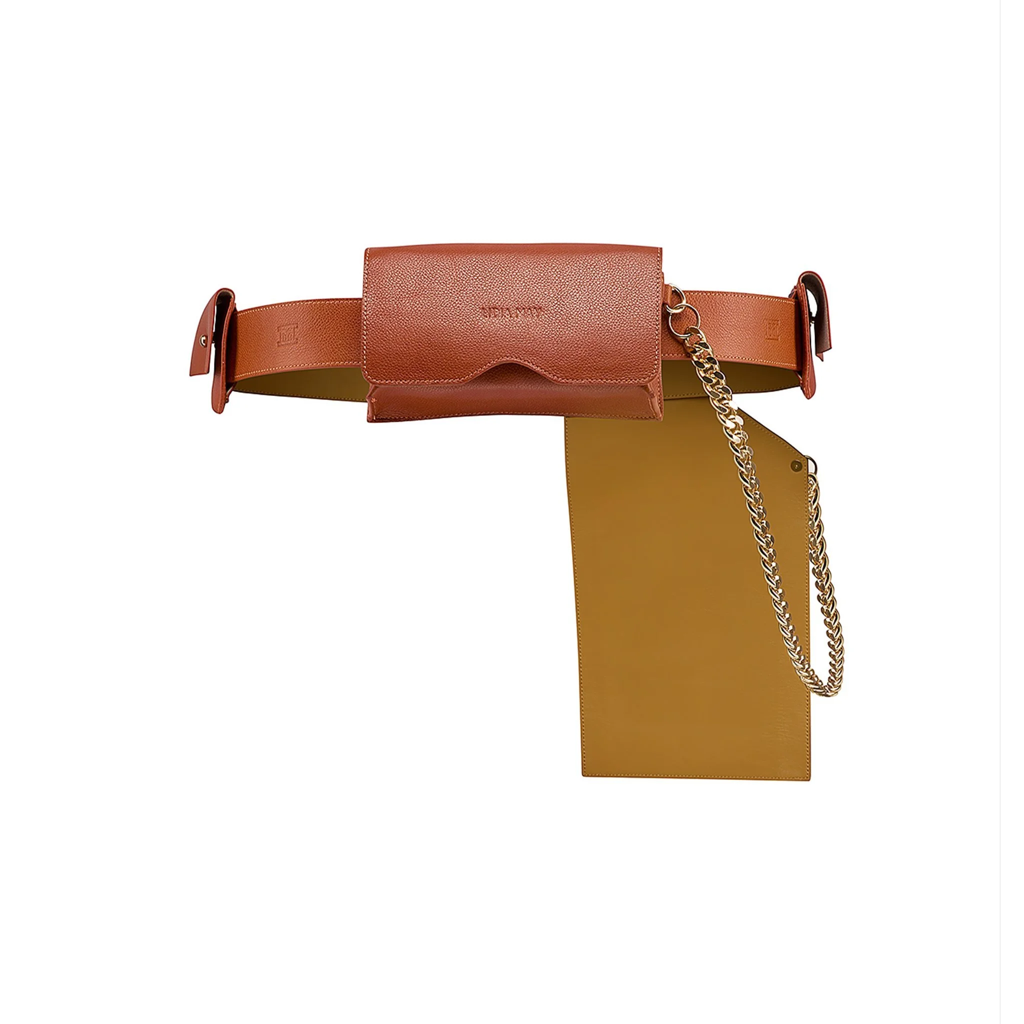 Elevated Style Leather Utility Belt With Pockets — Lidia May